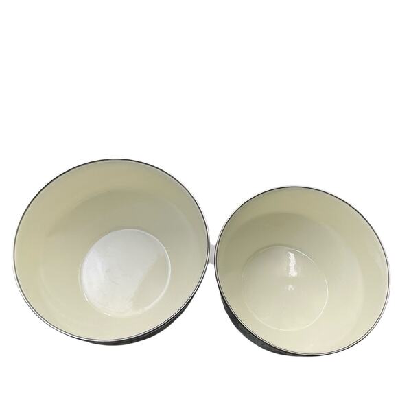 Vintage Tabletops Unlimited Kensington Garden Enamelware Bowls - Set of 2 - Picture 3 of 11